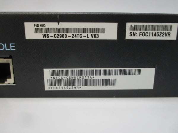 CISCO WS-C2960-24TC-L 100-240V 1.3-.8A UNMP