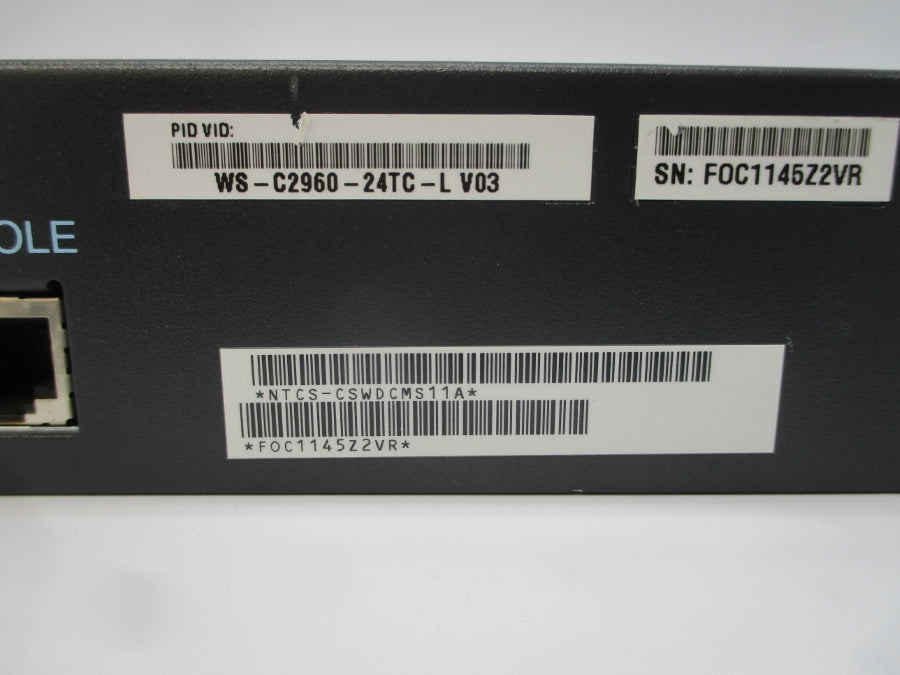 CISCO WS-C2960-24TC-L 100-240V 1.3-.8A UNMP