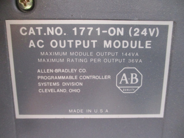 ALLEN BRADLEY 1771-ON 24VAC UNMP