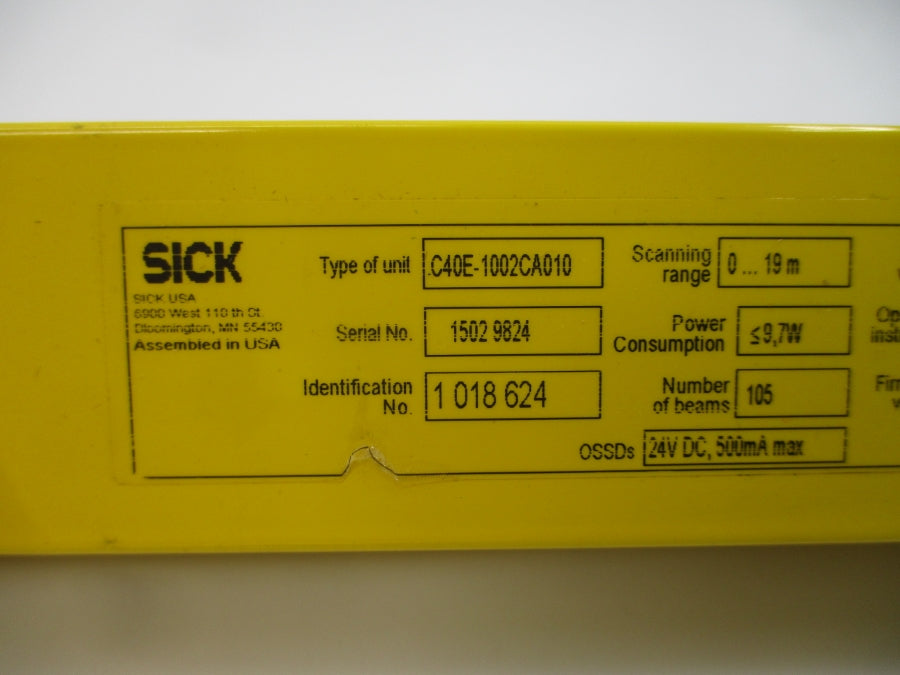 SICK C40E-1002CA010 1018624 F/W V03.39 24VDC (AS PICTURED) NSNP