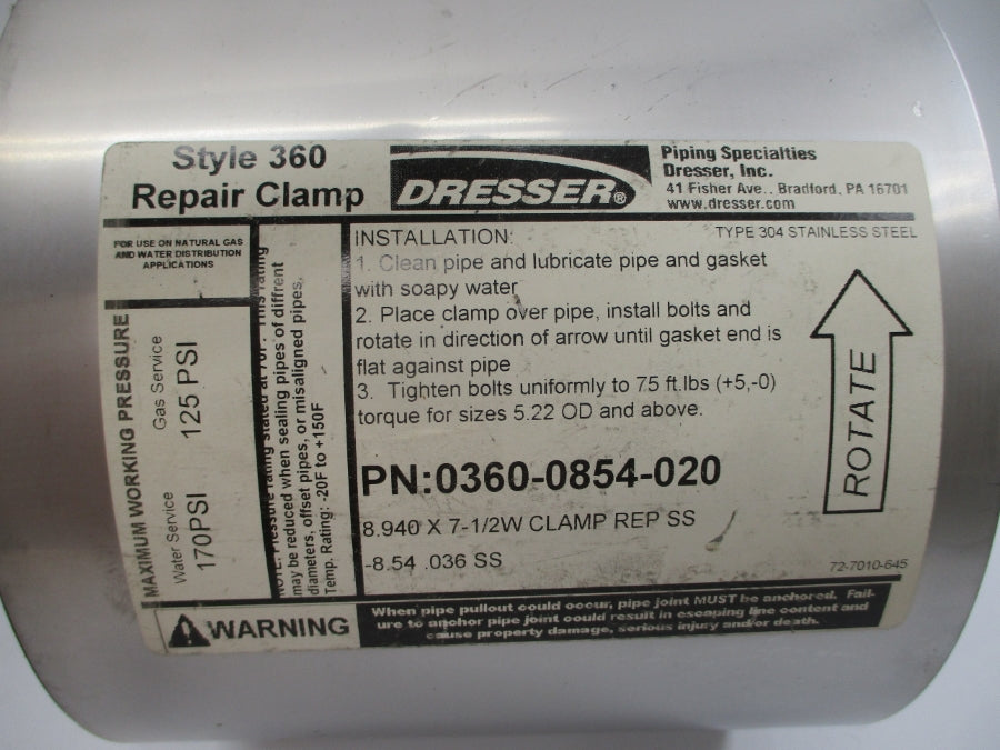 DRESSER 0360-0854-020 125-170PSI NSMP