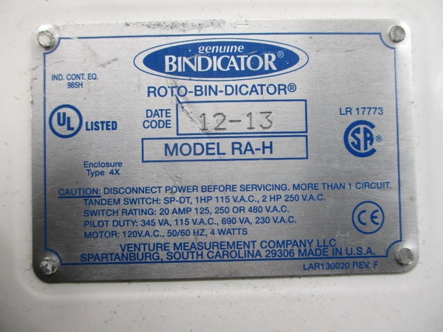 BINDICATOR RA-H 480VAC 20A (AS PICTURED) UNMP