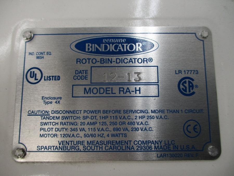 BINDICATOR RA-H 480VAC 20A NSNP