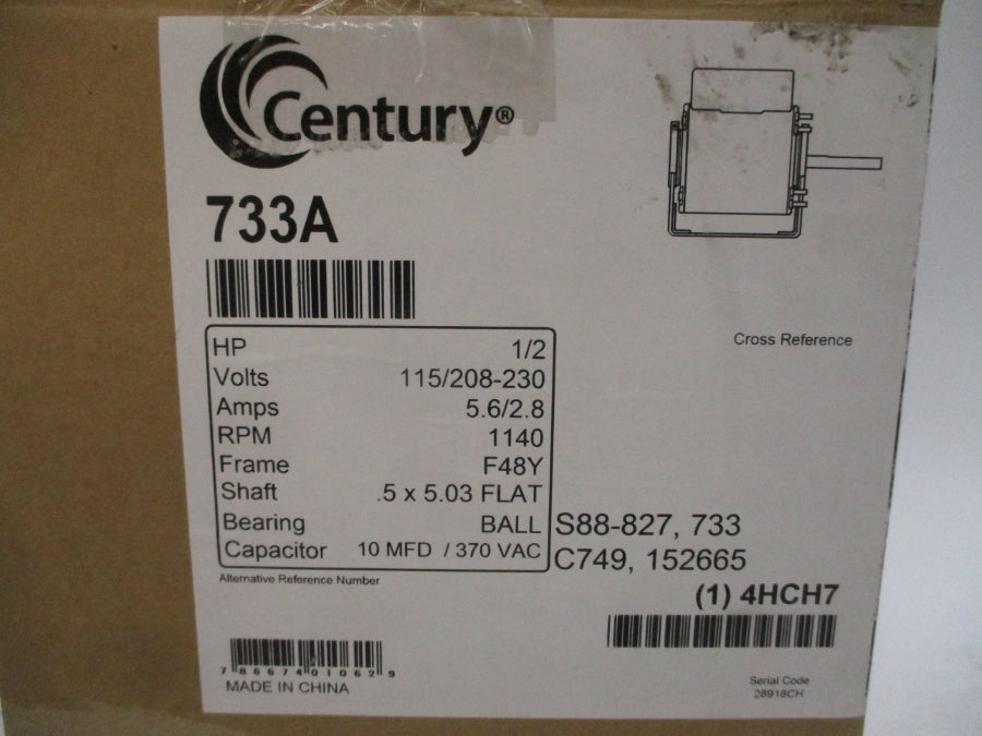 CENTURY 733A 4HCH7 115/208-230V 5.6/2.8A NSMP