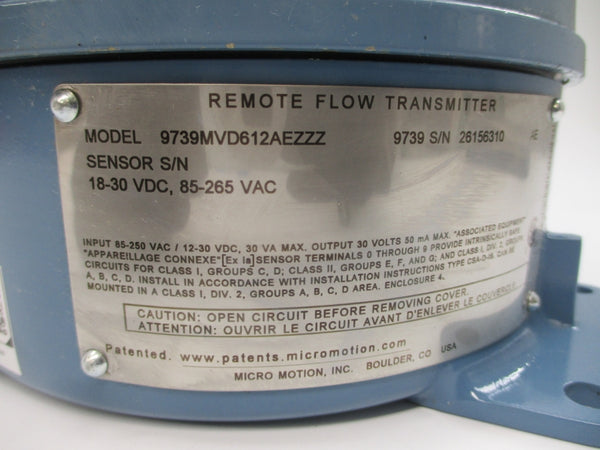 MICRO MOTION 9739MVD612AEZZZ 85-265VAC NSNP