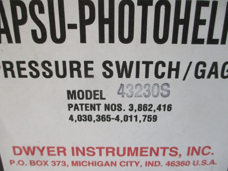 DWYER 43230S 120/240VAC 10A 500PSI NSMP