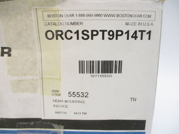 BOSTON GEAR ORC1SPT9P14T1 55532 NSMP