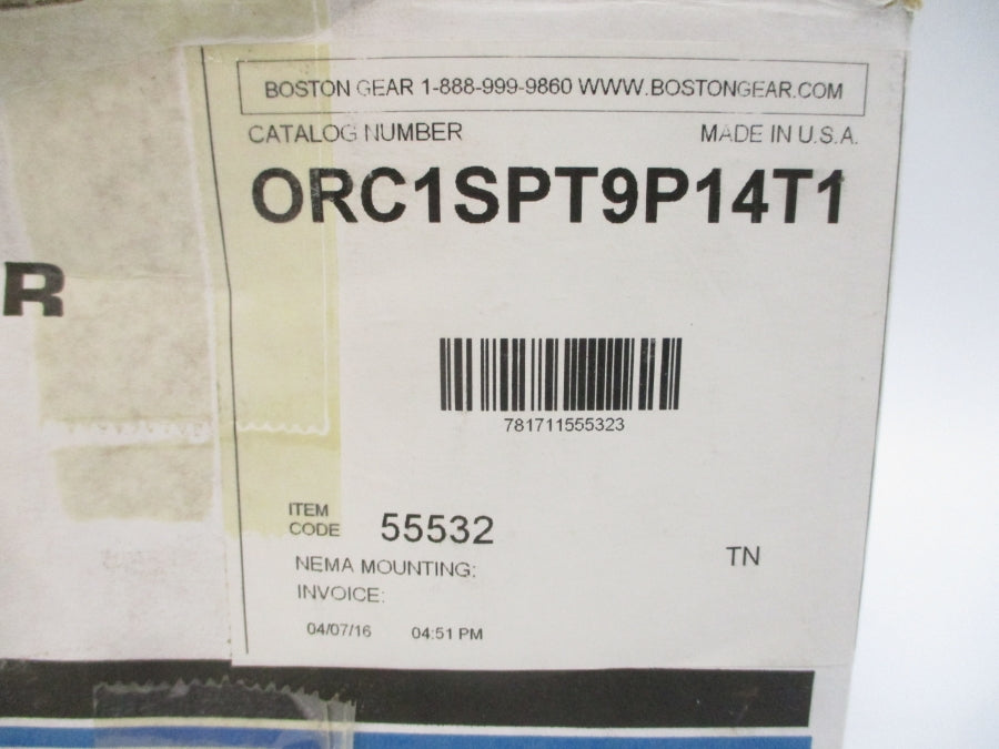 BOSTON GEAR ORC1SPT9P14T1 55532 NSMP