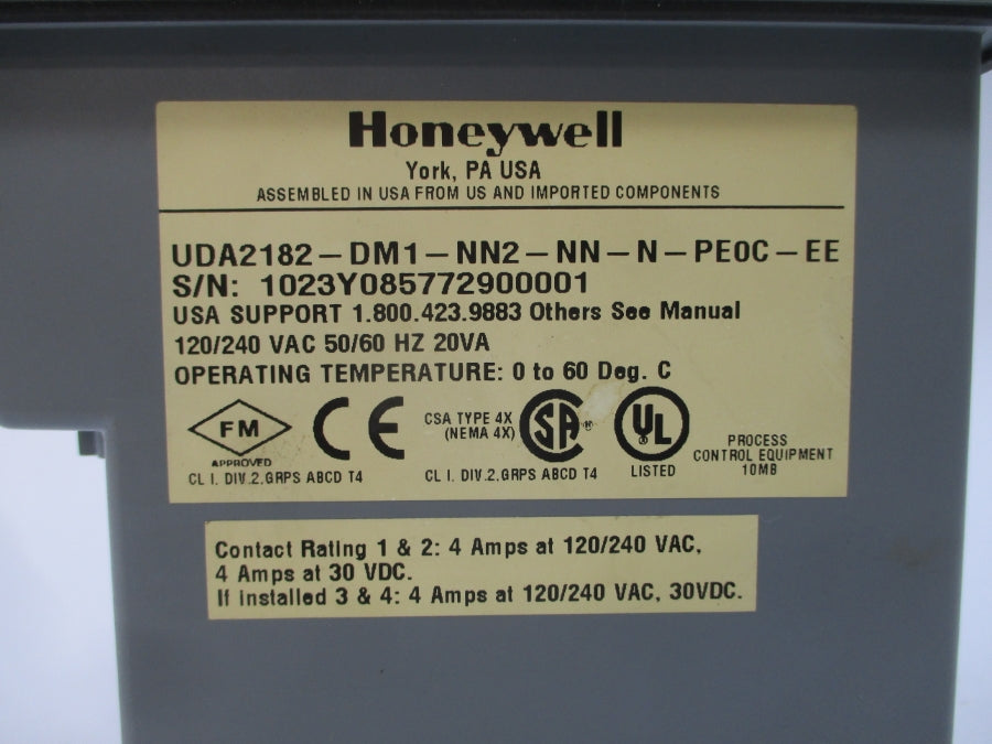 HONEYWELL UDA2182-DM1-NN2-NN-N-PE0C-EE 120/240VAC 4A NSNP