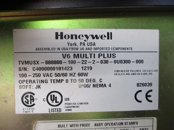 HONEYWELL TVMUSX-888888-100-22-2-030-0U0300-000 100-250VAC NSNP