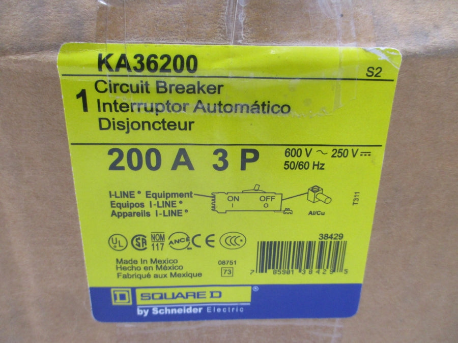 SQUARE D KA36200 SER. 2 600V 200A NSMP