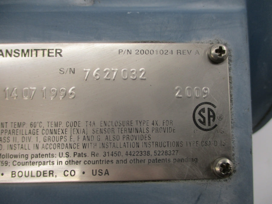 MICRO MOTION 3700A1A05DAEDZZ 20001024 85-250VAC REV. A UNMP