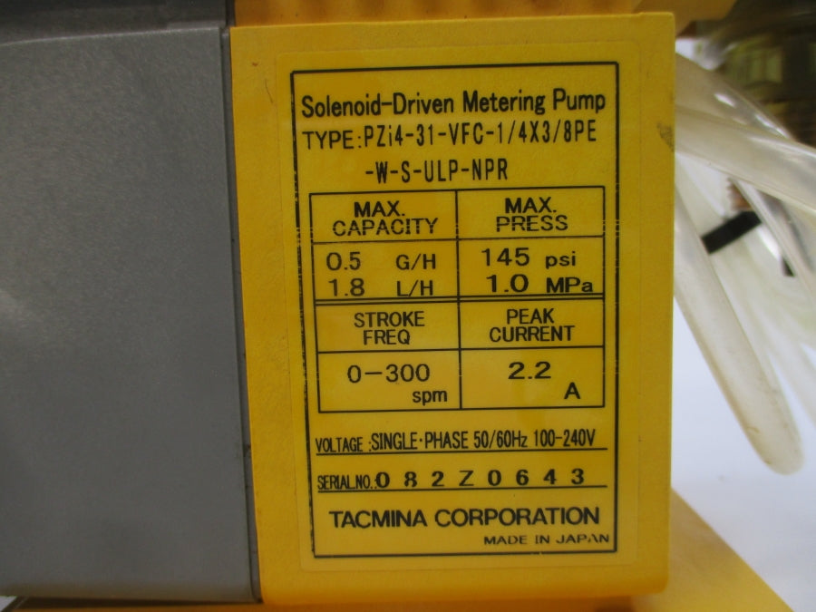 TACMINA PZI4-31-VFC-1/4X3/8PE-W-S-ULP-NPR 100-240V 2.2A 145PSI NSNP