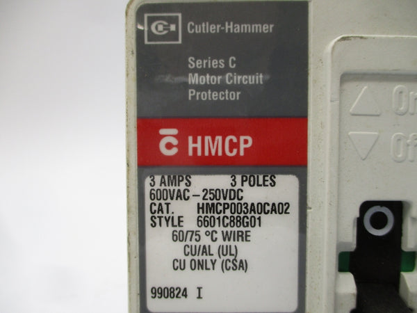 CUTLER HAMMER HMCP003A0CA02 6601C88G01 SER. C 600VAC 3A UNMP