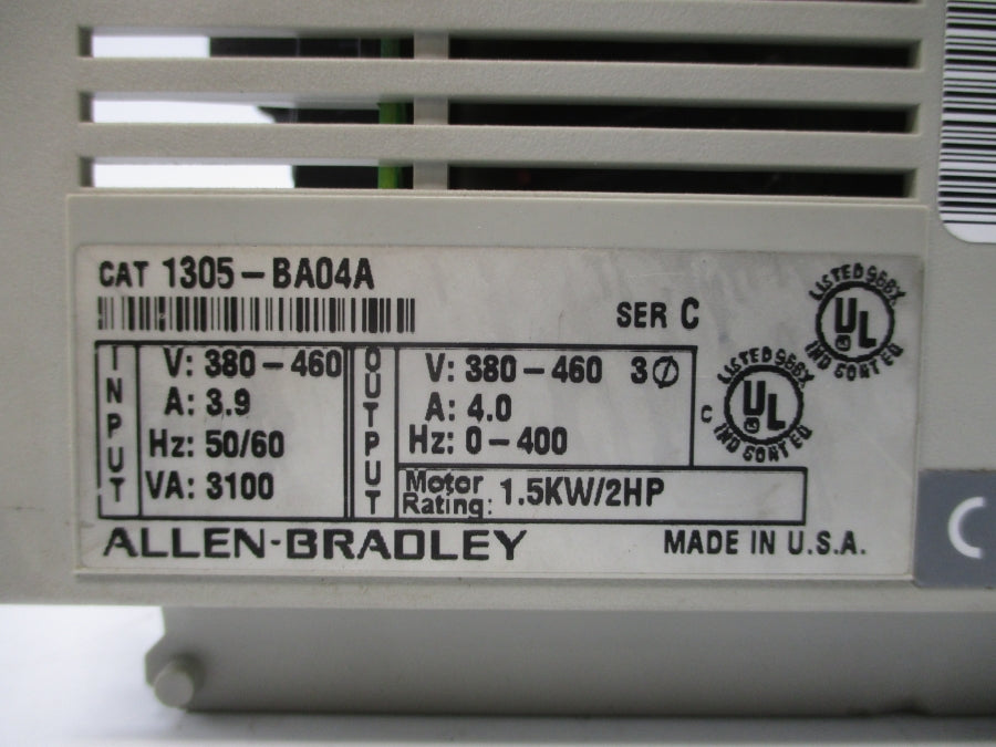 ALLEN BRADLEY 1305-BA04A SER. C 380-460V 3.9A (AS PICTURED) UNMP