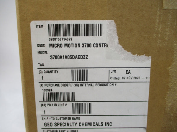 MICRO MOTION 3700A1A05DAEDZZ 85-250VAC NSMP