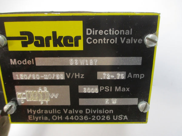 PARKER D3W1BY 110/120V .72-.75A 3000PSI NSNP
