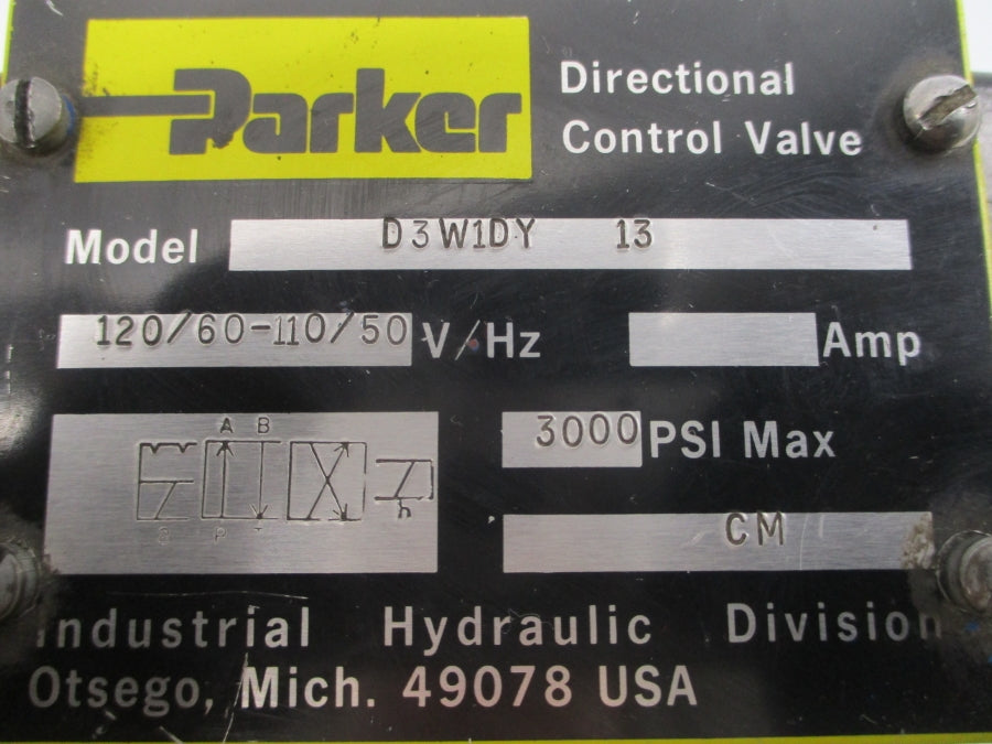 PARKER D3W1DY13 110/120V 3000PSI UNMP