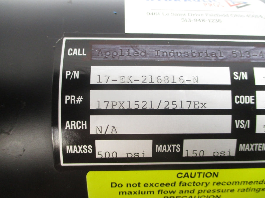 HYDRAULIC PROS 17-EK-216816-N 513-424-1845 150-500PSI 250'F NSNP