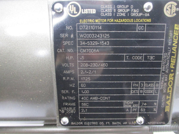 ABB CM7006A 34-5329-1543 208-230/460V 2.1-2/1A NSMP