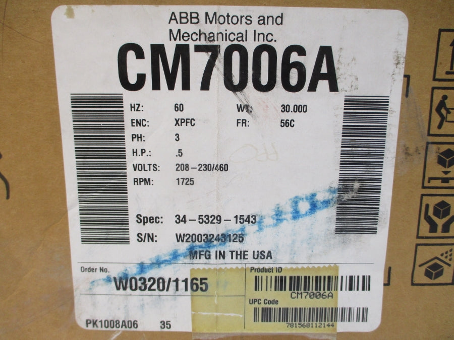 ABB CM7006A 34-5329-1543 208-230/460V 2.1-2/1A NSMP