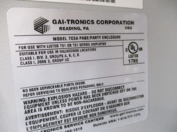 GAI-TRONICS 703A NSMP