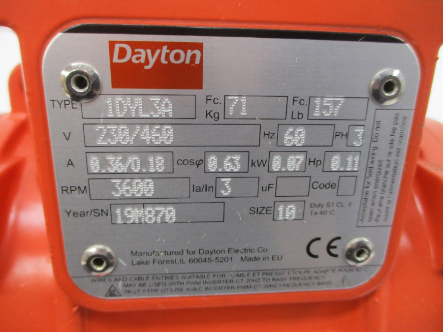 DAYTON 1DYL3A 230/460V 0.36/0.18A NSMP
