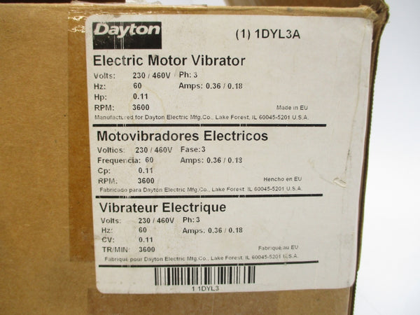 DAYTON 1DYL3A 230/460V 0.36/0.18A NSMP