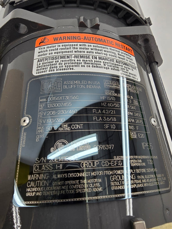 WEG 00156XT3E56C 208-230/460V 4.2/2.1A NSMP