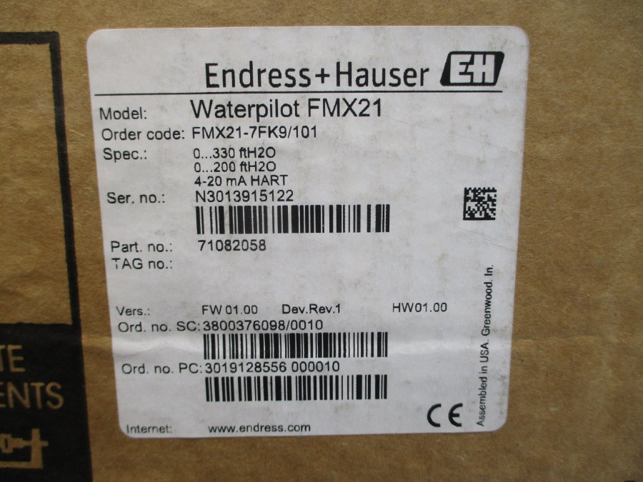 ENDRESS + HAUSER FMX21-7FK9/101 10.5-35VDC NSMP