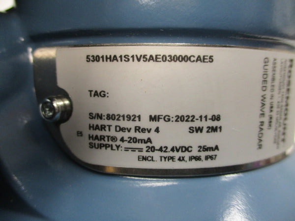 ROSEMOUNT 5301HA1S1V5AE03000CAE5 20-42.4VDC REV. 4 NSMP