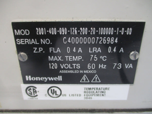 HONEYWELL 2001-400-090-126-200-20-100000-1-0-00 120V 0.4A UNMP