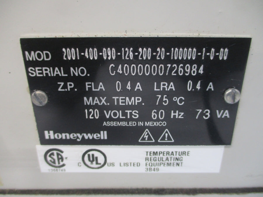 HONEYWELL 2001-400-090-126-200-20-100000-1-0-00 120V 0.4A UNMP