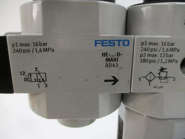 FESTO LFR-1/2-D-MAXI-KC 186043 180/240PSI NSMP