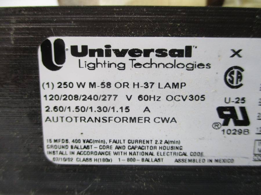 UNIVERSAL LIGHTING TECHNOLOGIES M250MLTAC4M-500K 277VAC 2.60A NSMP