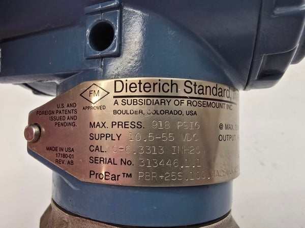 DIETERICH STANDARD PBR+25S.100.HA2S0.CA2S0.MP4C0.2.A.1.A 10.5-55VDC 918PSI UNMP
