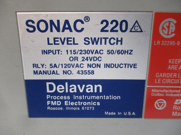DELAVAN ELECTRONICS SONAC 220 115/230VAC 5A NSNP