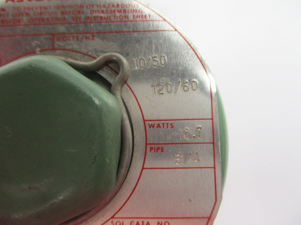 ASCO 8344B41MO 110/120V 10-250PSI 3/4" UNMP