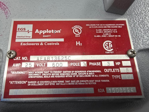 APPLETON AEAB13625C 600V 25A NSNP