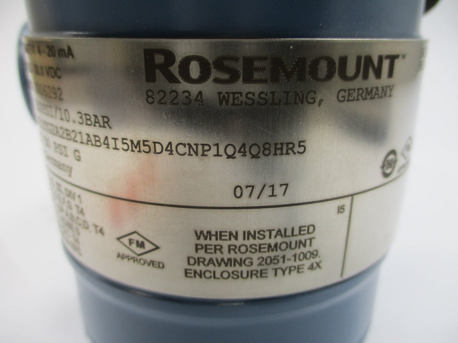 ROSEMOUNT 2051TG2A2B21AB4I5M5D4CNP1Q4Q8HR5 10.5-30.0VDC 150PSI NSNP
