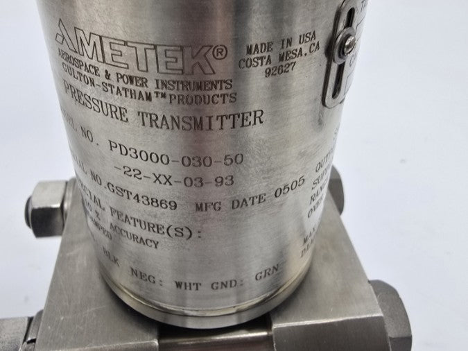 AMETEK PD3000-030-50-22-XX-03-93 30VDC 2000/3000PSI NSNP