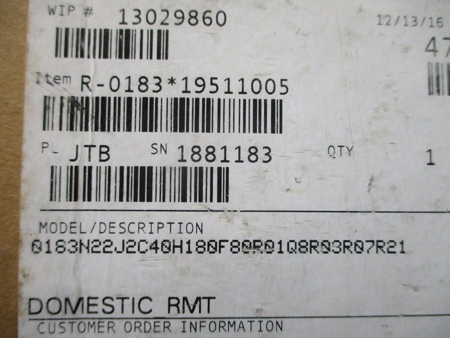 ROSEMOUNT 0183N22J2C40H180F80R01Q8R03R07R21 NSMP