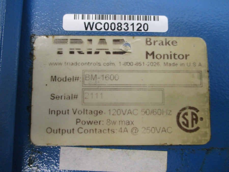 TRIAD BM-1600 120VAC 4A UNMP