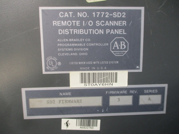 ALLEN BRADLEY 1772-SD2 SER. A F/W 3 UNMP