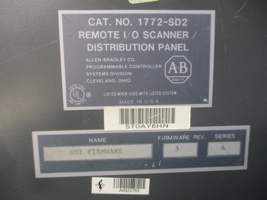 ALLEN BRADLEY 1772-SD2 SER. A F/W 3 UNMP