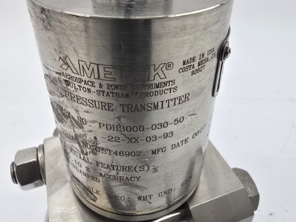 AMETEK PDH3000-030-50-22-XX-03-93 30VDC 3000PSI NSNP