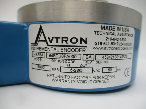AVTRON HS35A94FCU0FA000 5-28VDC REV. BA NSMP