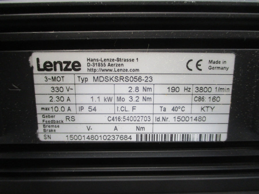 LENZE MDSKSRS056-23 330V 2.30A NSNP