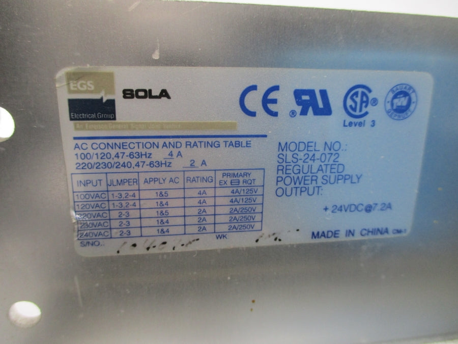 SOLA SLS-24-072 230/240VAC 2/4A UNMP