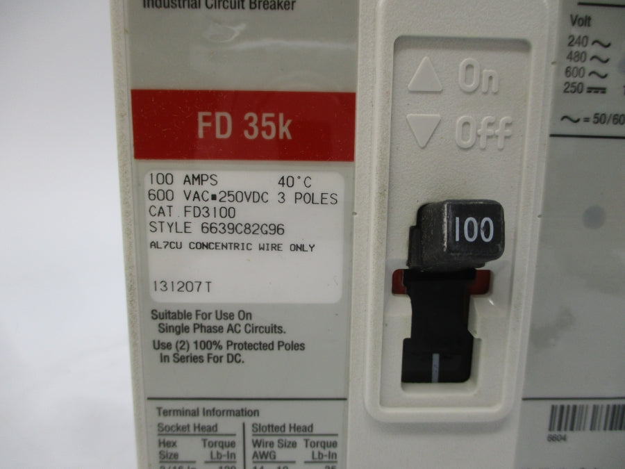 EATON FD3100 SER. C 100A 600VAC NSMP